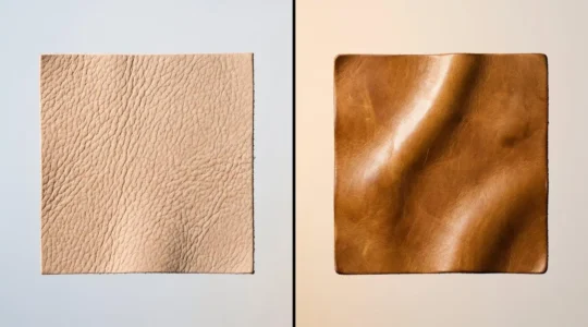 Transformation progressive du cuir tanné végétal développant sa patine dorée au fil du temps
